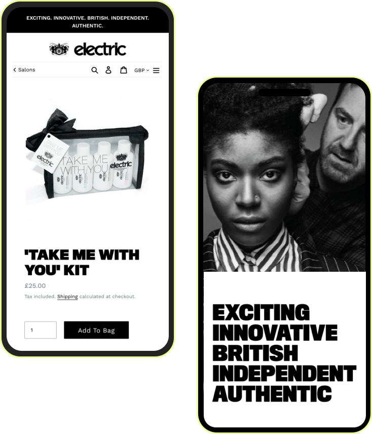 Electric Hair Web Design and Development example