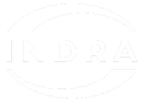 Indra - UK brand logo in black and white