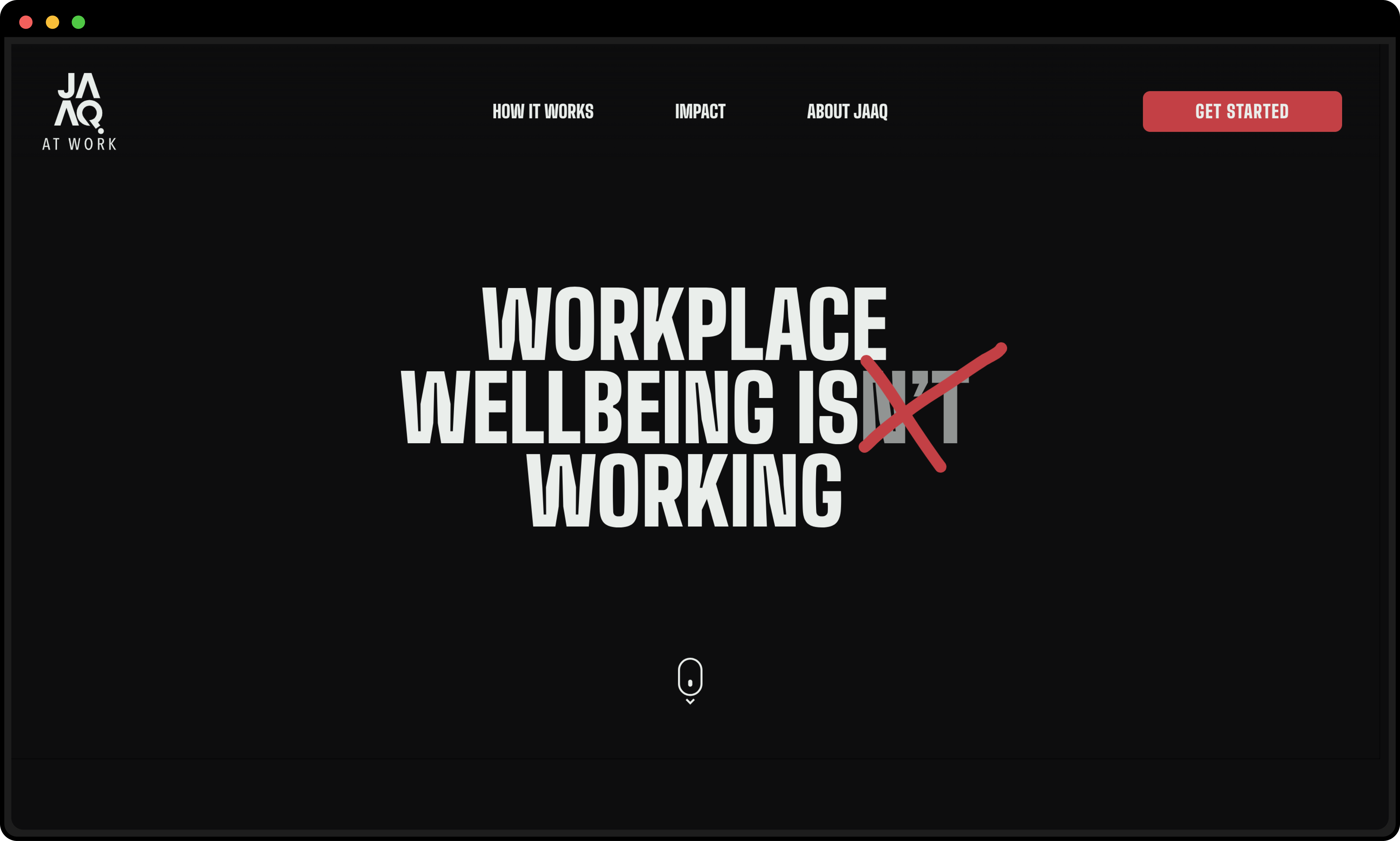 Jaaq at Work WordPress homepage screenshot.
