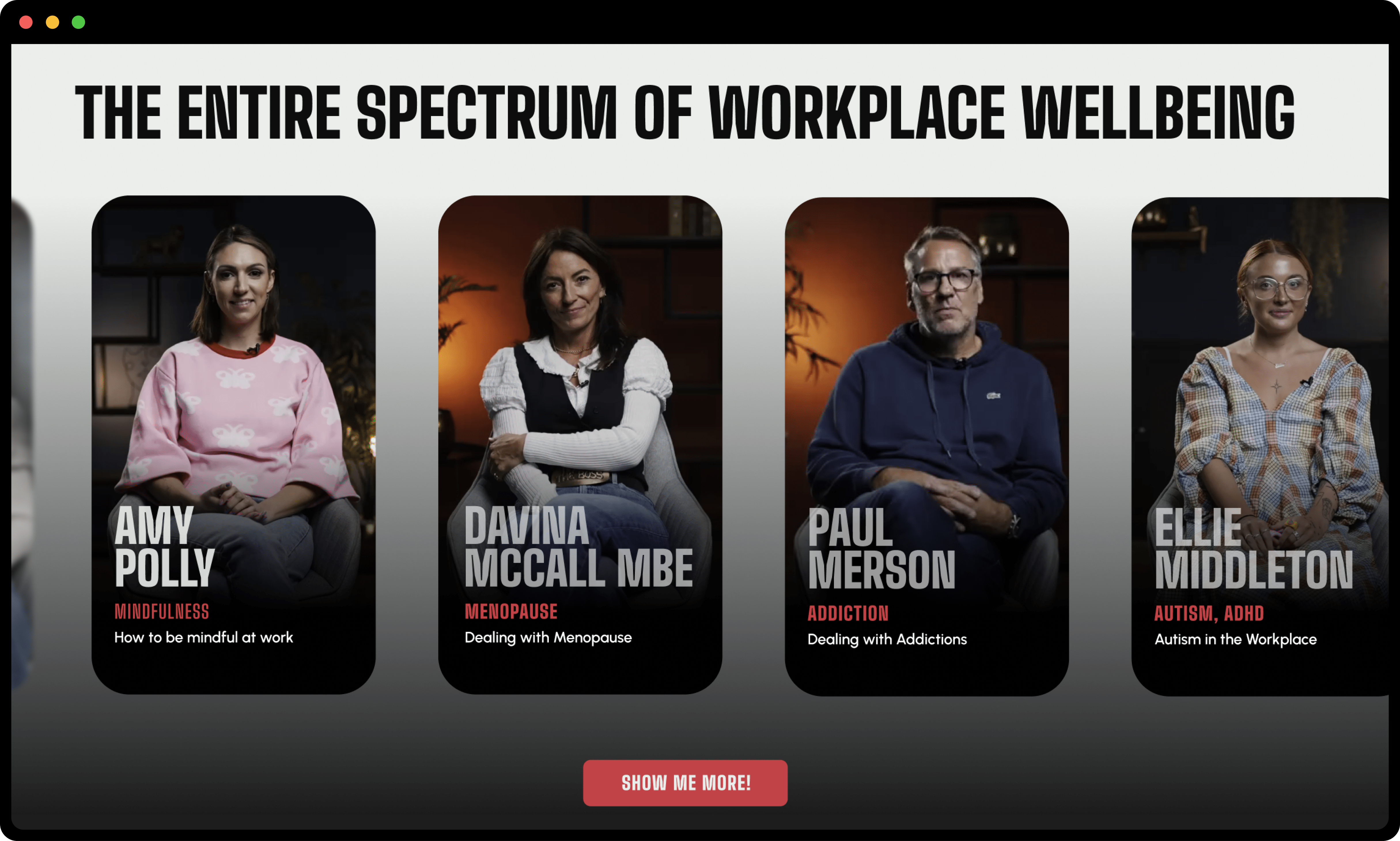 Screen shot of Jaaq at Work celebrity speakers