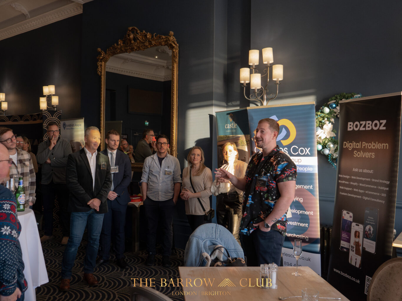 Jon Kennett giving an introductory speech at the Barrow Club, Brighton, held at the Grand Hotel.